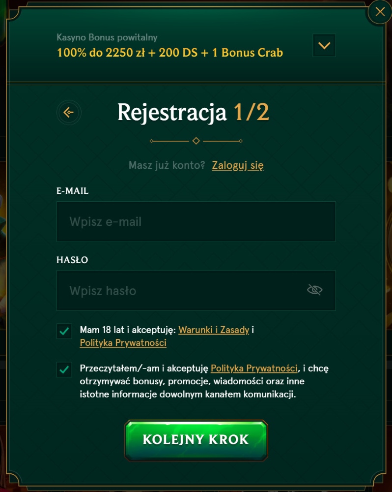 Сasinia login